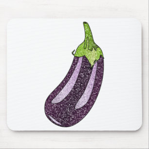 Glitter Eggplant Mouse Pad