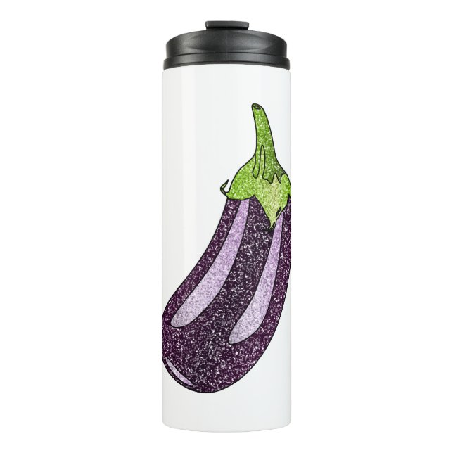 Glitter Eggplant Thermal Tumbler (Front)