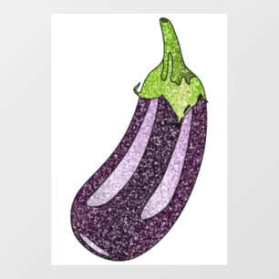 Glitter Eggplant Wall Decal