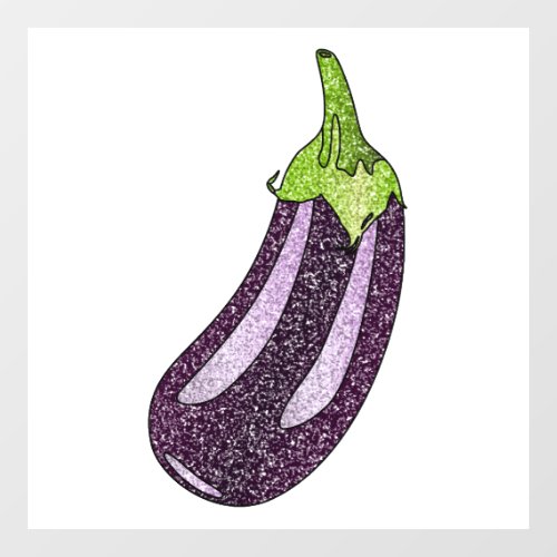 Glitter Eggplant Window Cling