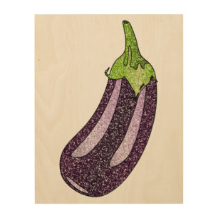 Glitter Eggplant Wood Wall Art