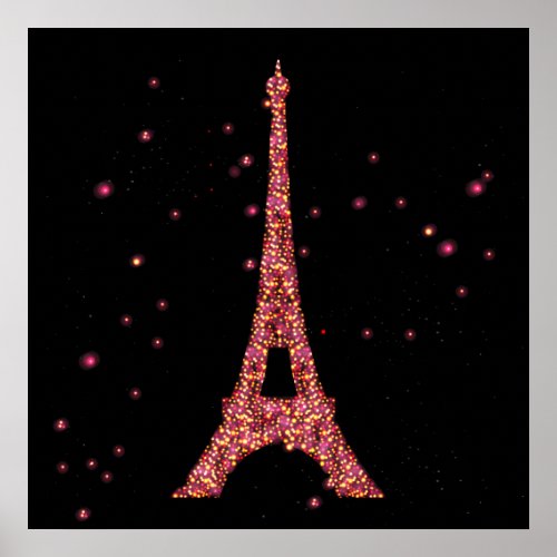 Glitter Eiffel Tower Poster