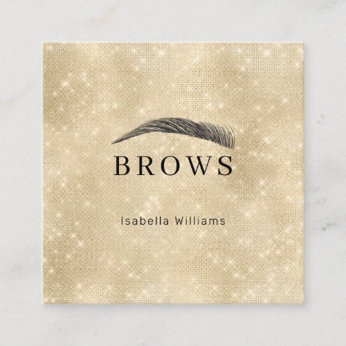 Glitter elegant eyebrows   square business card