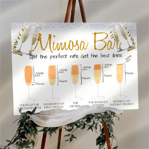 Glitter Elegant Mimosa Bar Bridal brunch Sign