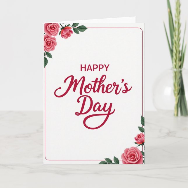 Glitter Elegant Moms Day Card (Front)