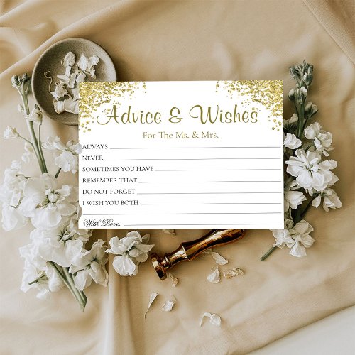 Glitter Elegant Wedding Advice Wishes Cards