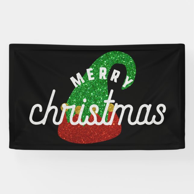 Glitter Elf Hat Banner (Horizontal)
