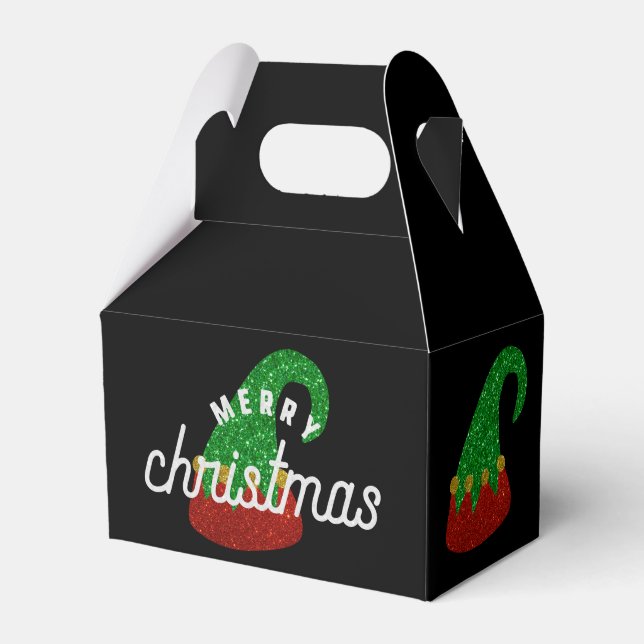 Glitter Elf Hat Favor Boxes (Front Side)