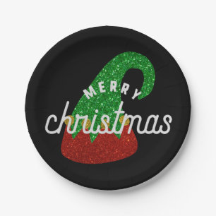 Glitter Elf Hat Paper Plates