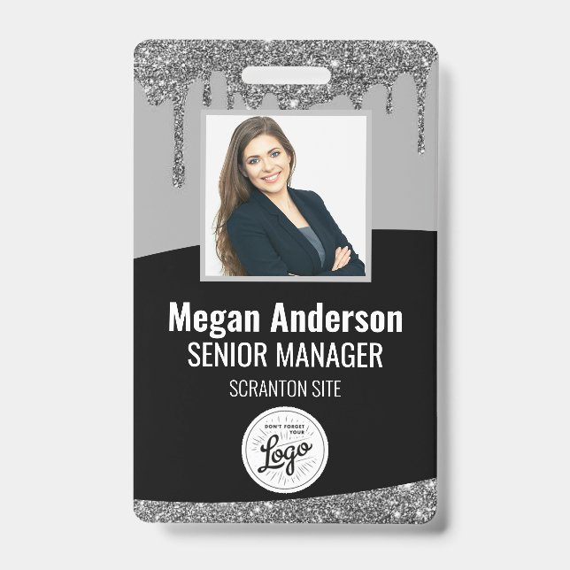 Glitter Employee Photo ID Badge (Front)