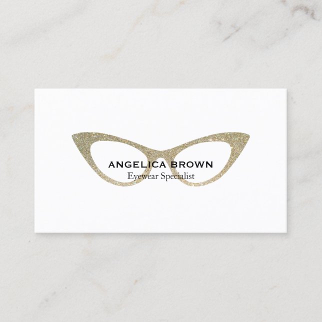 Glitter Eye Glasses Business Card (Front)