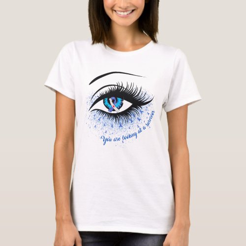 Glitter eye ribbon Diabetes Awareness T_Shirt