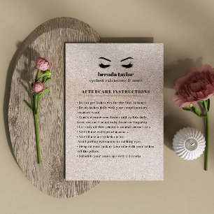 Glitter Eyelash Browbar Aftercare Instructions Business Card