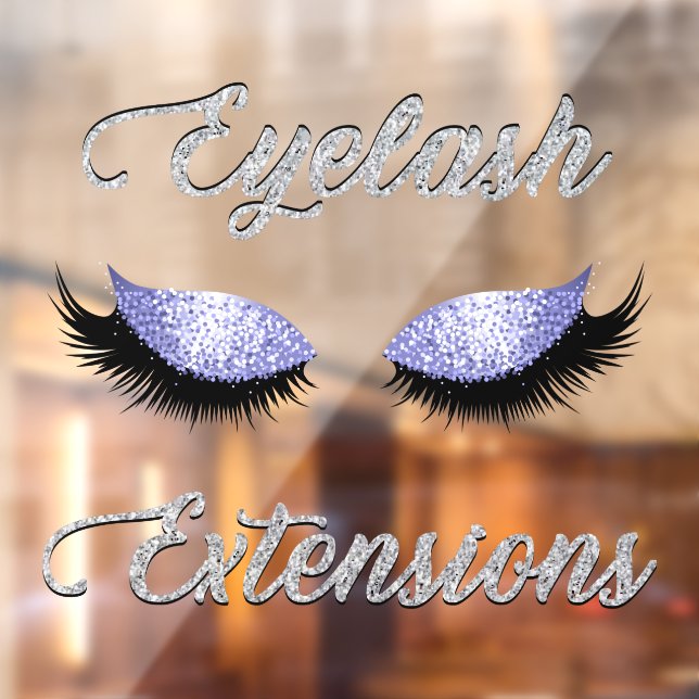 Glitter Eyelash Extensions Business Front  Window Cling (Sheet 2)
