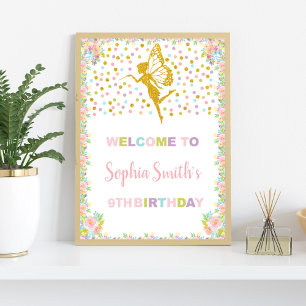 Glitter Fairy Birthday Party Welcome Sign