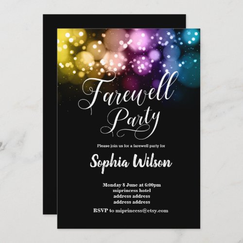 glitter Farewell Party invite