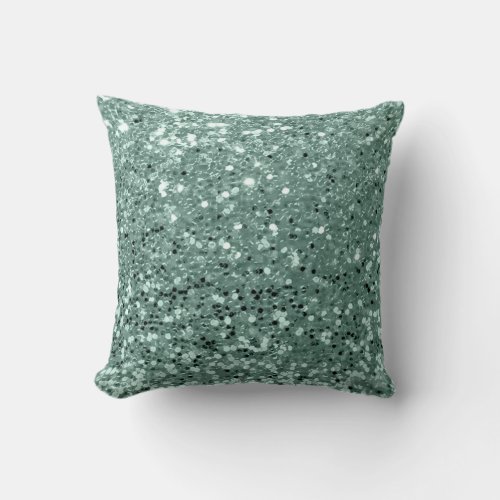 Glitter Fashion Sequin Blush Mint Green Glam Throw Pillow