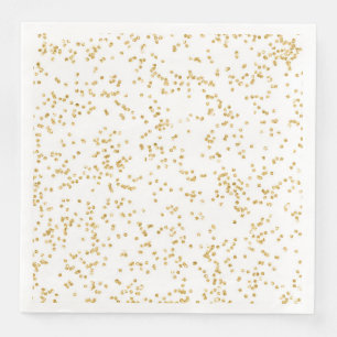 Glitter Faux Gold Confetti Wedding Reception Party Paper Dinner Napkins
