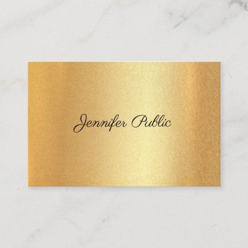 Glitter Faux Gold Hand Script Elegant Calligraphy Business Card