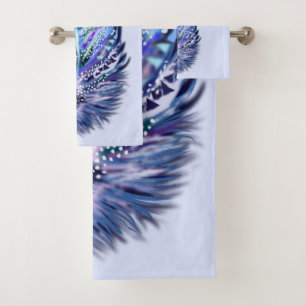 Glitter Feather Bath Towels