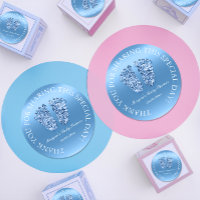 Glitter Feet Baby Shower Favor Thank You Blue Boy