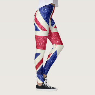 Glitter Flag of UK London British stylish Fashion Leggings
