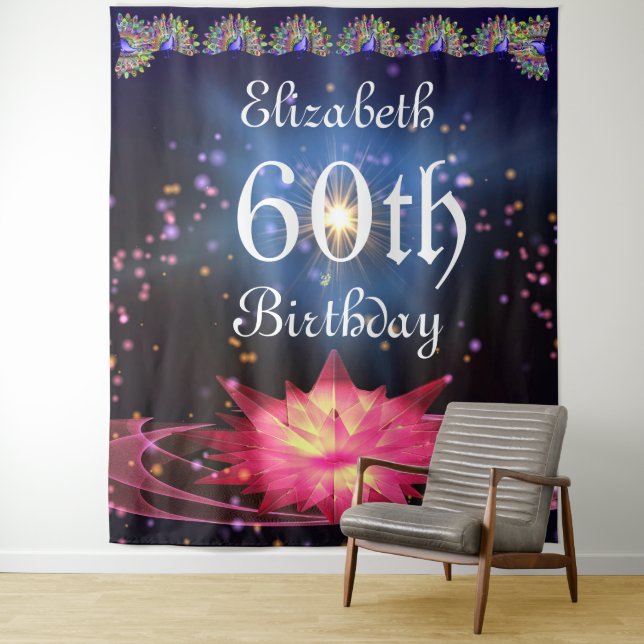 Glitter Floral Backdrop | 60th Birthday party  (In Situ)