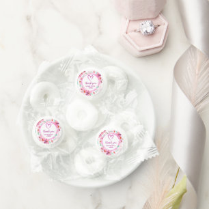 Glitter Floral  Thank You Classic Round Sticker Life Saver® Mints