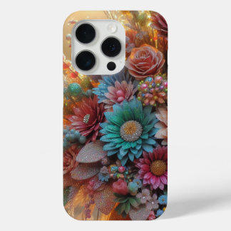 Glitter flowers iPhone case