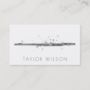 glitter flute teacher business card