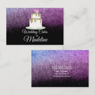Glitter Foil Wedding Cake Tier Bakery Baker Busine Business Card