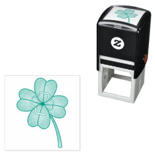Glitter Four Leaf Clover Self-inking Stamp