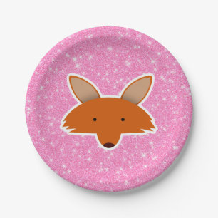 Glitter Fox Paper Plates