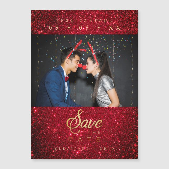 Glitter Fun Photo Christmas Couple Whimsical Font (Front)
