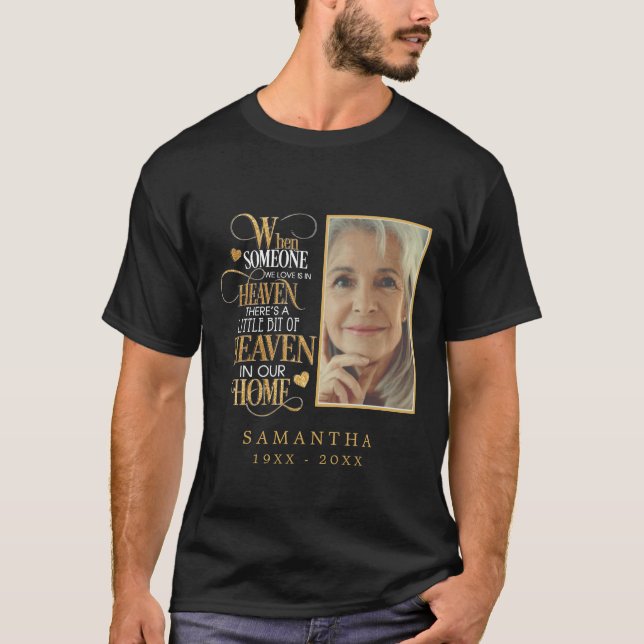 Glitter Funeral Custom Photo Memorial T-Shirt (Front)