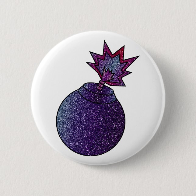 Glitter Galaxy Bomb Button (Front)