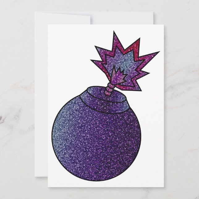Glitter Galaxy Bomb Invitation (Front)