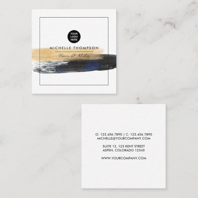Glitter Galaxy Brushstrokes Business Card (Front/Back)