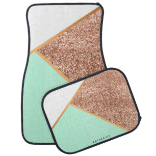 Glitter Geometric Abstract Mosaic Car Floor Mat