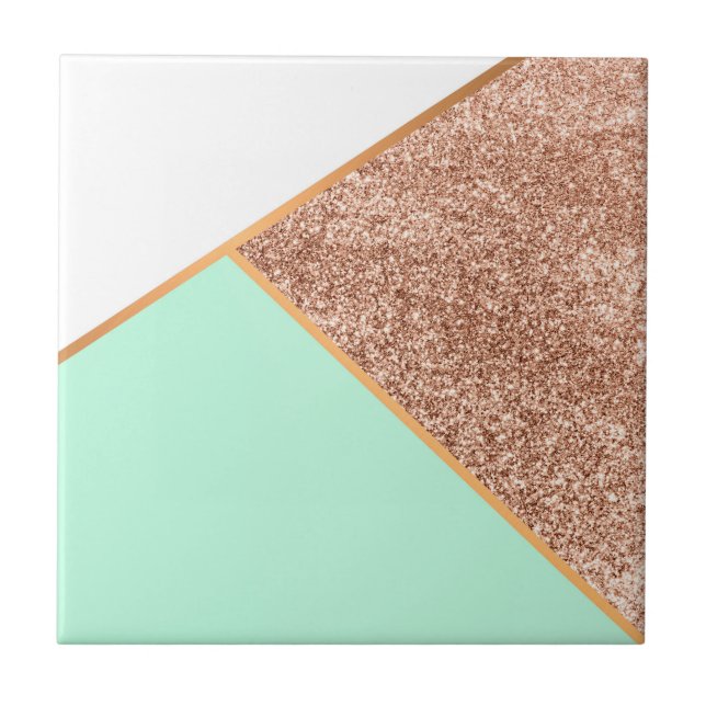 Glitter Geometric Abstract Mosaic Ceramic Tile (Front)