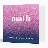 Glitter Girly Sparkly Pink Navy Blue Name School