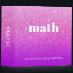Glitter Girly Sparkly Pink Purple Name School  3 Ring Binder<br><div class="desc">Personalized Glitter Girly Sparkly Pink Purple Name School 3 Ring Binder</div>