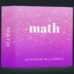 Glitter Girly Sparkly Pink Purple Name School  3 Ring Binder<br><div class="desc">Personalized Glitter Girly Sparkly Pink Purple Name School 3 Ring Binder</div>