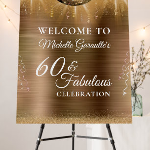 Glitter Glam 60 & Fabulous Gold Disco Ball Foam Board
