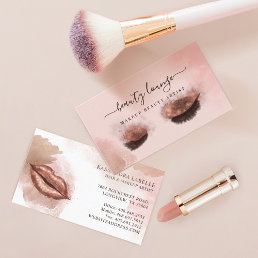 Glitter Glam Beauty Makeup Artist Eyelashes &amp; Lips Business Card