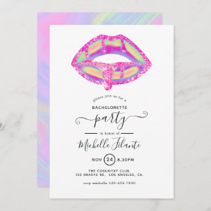 Glitter Glam Chic Bachelorette Party Invitation