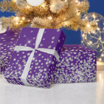 Glitter glam diamond sparkle rhinestone purple wrapping paper