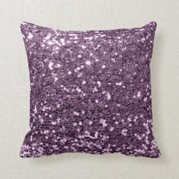 Glitter Glam Fashion Sequin Violet Lavender Amethy Throw Pillow