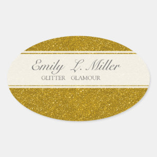 Glitter Glamour Oval Sticker