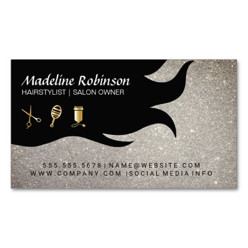 Glitter  Glamour Stylist Kit  Hair and Beauty Business Card Magnet